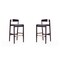 Manhattan Comfort Klismos Barstool in Black and Dark Walnut (Set of 2) 2-BS014-BK - alternate 1